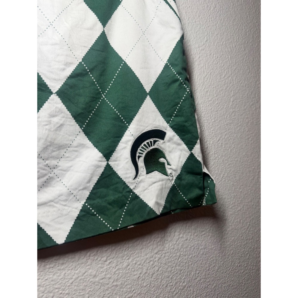 Loudmouth Michigan State Spartans Golf Skort 4 Green White Argyle MSU Skirt - Picture 4 of 11